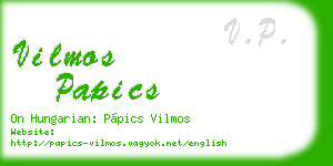 vilmos papics business card
