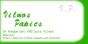 vilmos papics business card